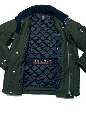 Bogner men’s Olive Green quilted black interior lining jacket
